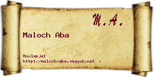 Maloch Aba névjegykártya